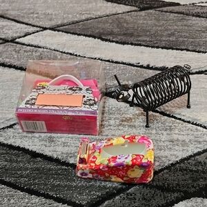 DESK ORGANIZATION POST-IT PURSE NOTE DISPENSER FLORAL TAPE VINTAGE LETTE…